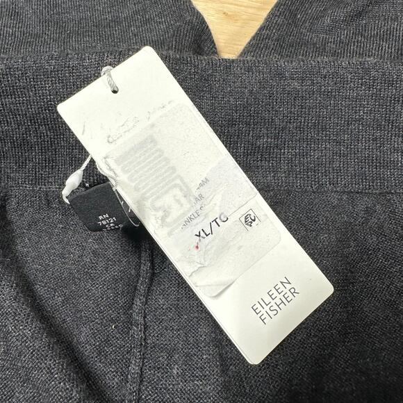 Eileen Fisher WOOL Charcoal Cropped Pants - Picture 6 of 11